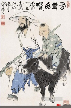 Fangzeng padre e hijo viejo chino Pinturas al óleo